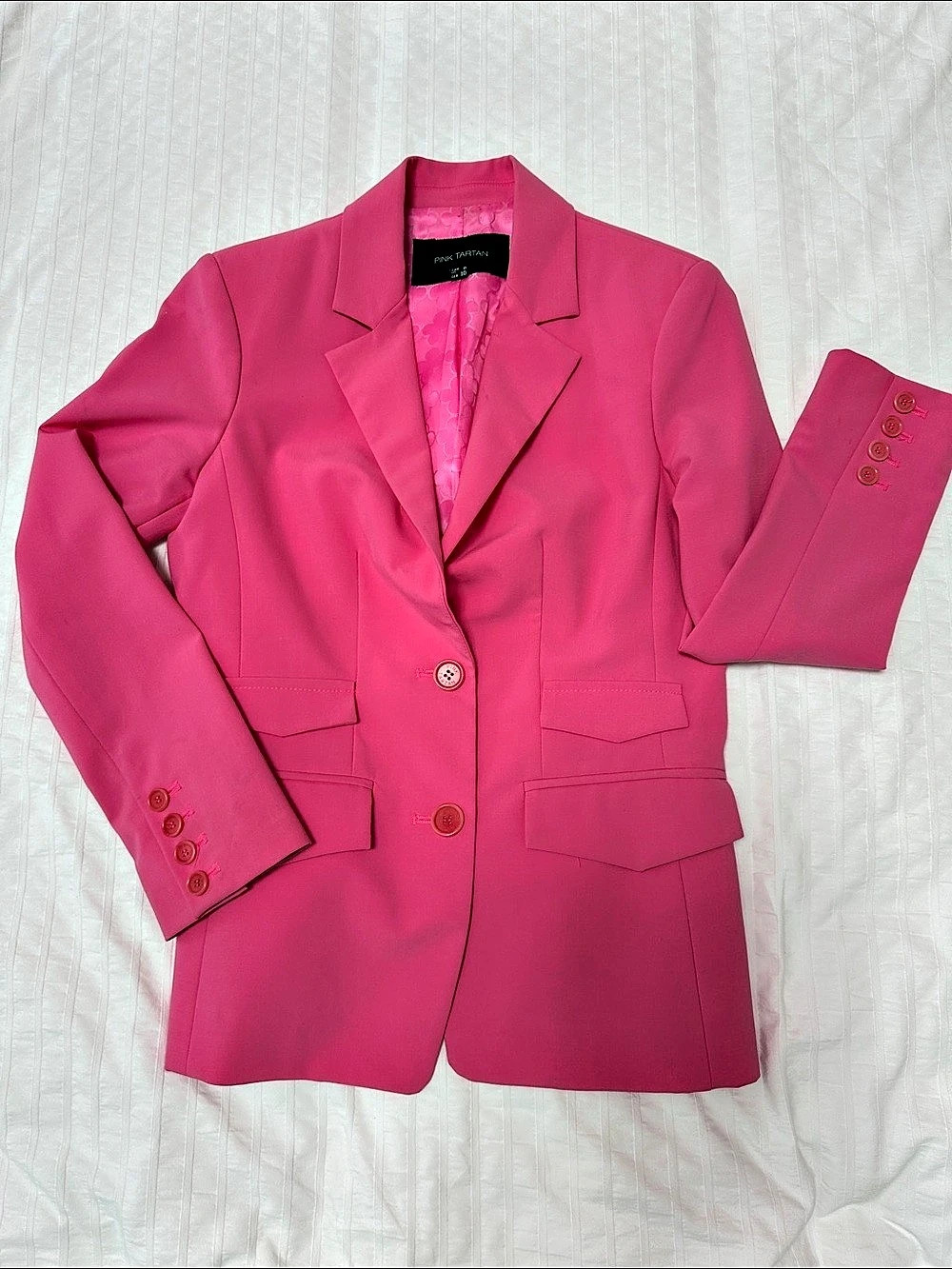 Pink Tartan Pink Blazer Size Small Like New